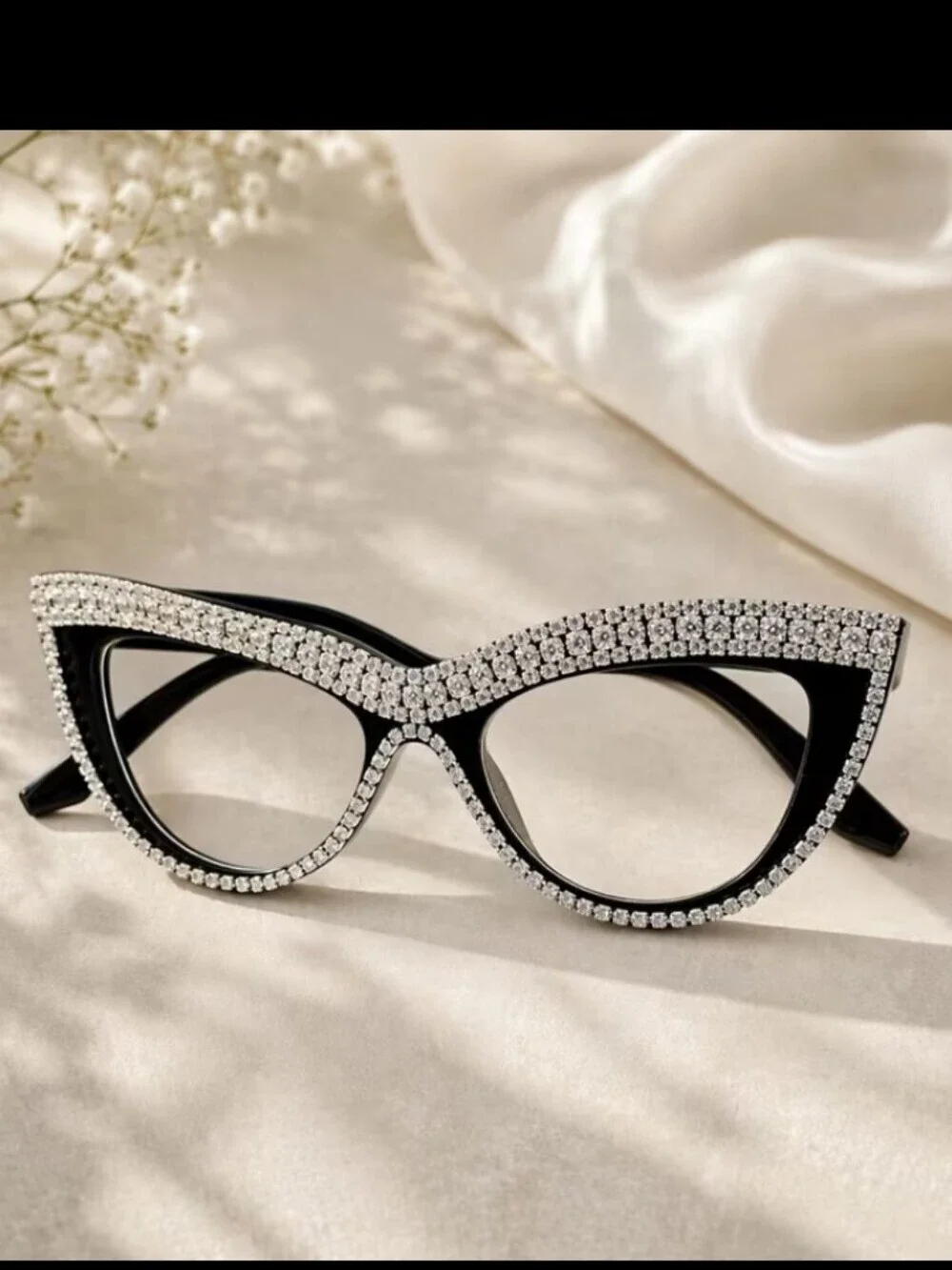 +3.50 Cat eye with Rhinestones reading glasses readers